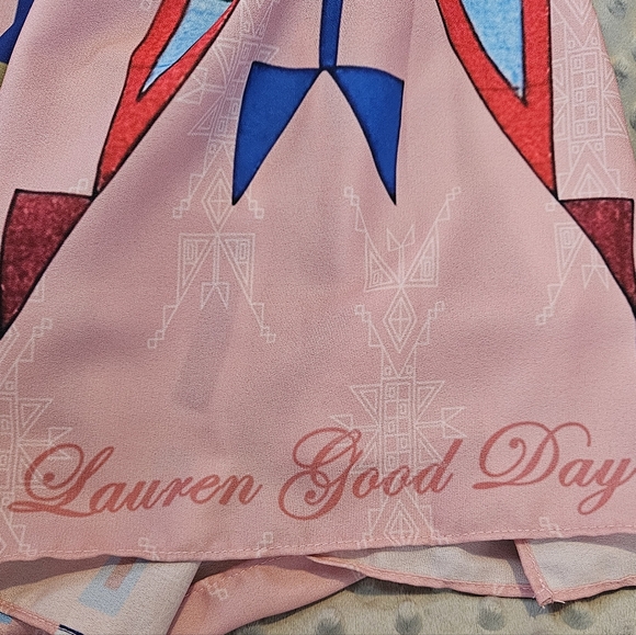 Lauren Good Day Native American Designer Pink Maxi Skirt Ribbon Southwest Tribal - Picture 3 of 11